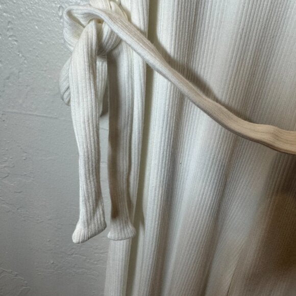 NWT Bobi Los Angeles Cream Ribbed Belted Sleeveless Jumpsuit – Women’s Small - Picture 6 of 6